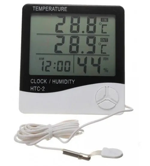 THERMOMETER HYGROMETER – TEMPERATURE HUMIDITY CLOCK – HTC-2