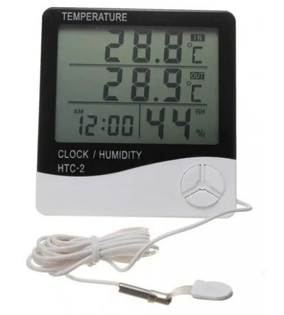 THERMOMETER HYGROMETER – TEMPERATURE HUMIDITY CLOCK – HTC-2