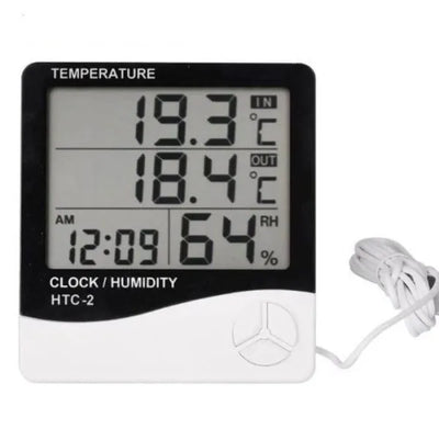 THERMOMETER HYGROMETER – TEMPERATURE HUMIDITY CLOCK – HTC-2