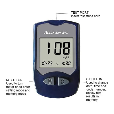 Accu-Answer Blood Glucose Monitor Set with 50 strips
