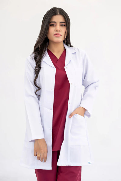 Luxe Wrinkle Free Female Back Belt Labcoat